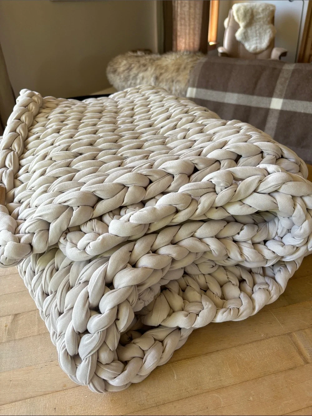 Chunky Knit Throw Blanket